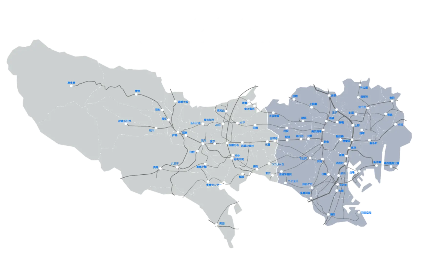 毎日新聞 東京都版エリアマップ