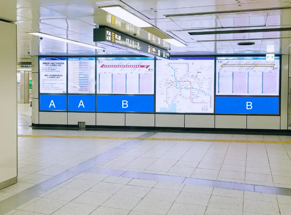 東山線「名古屋駅」南改札正面の写真